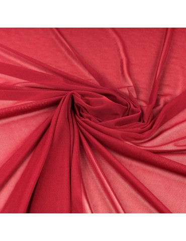 Tissu résille maille uni rouge