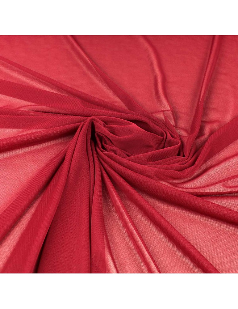 Tissu résille maille uni rouge Tissu résille maille uni rouge