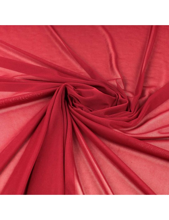 Tissu résille maille uni rouge