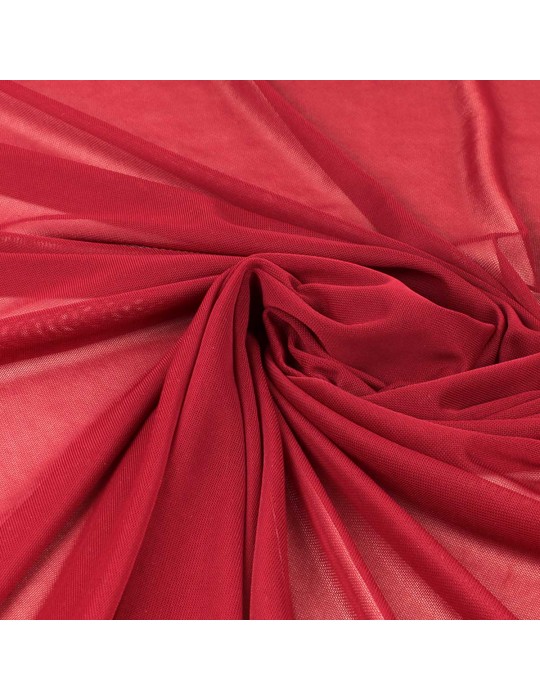 Tissu résille maille uni rouge