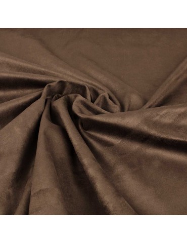 Tissu suédine uni marron