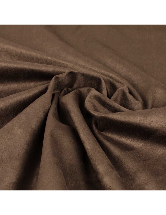 Tissu suédine uni marron