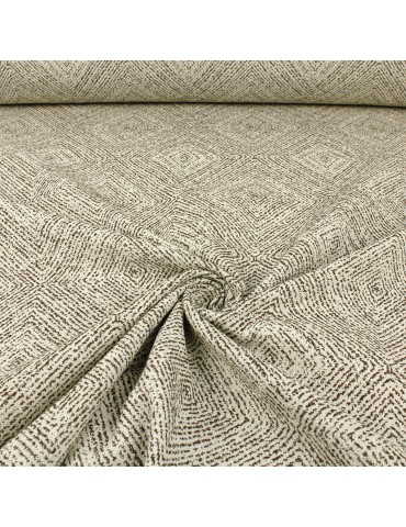 Tissu jacquard chevrons chocolat