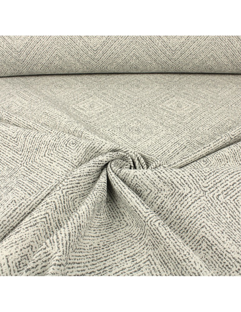 Tissu jacquard chevrons gris