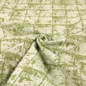 Tissu jacquard carrés pistache