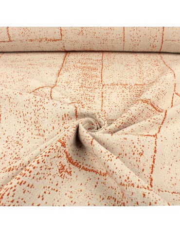Tissu jacquard rectangles orange