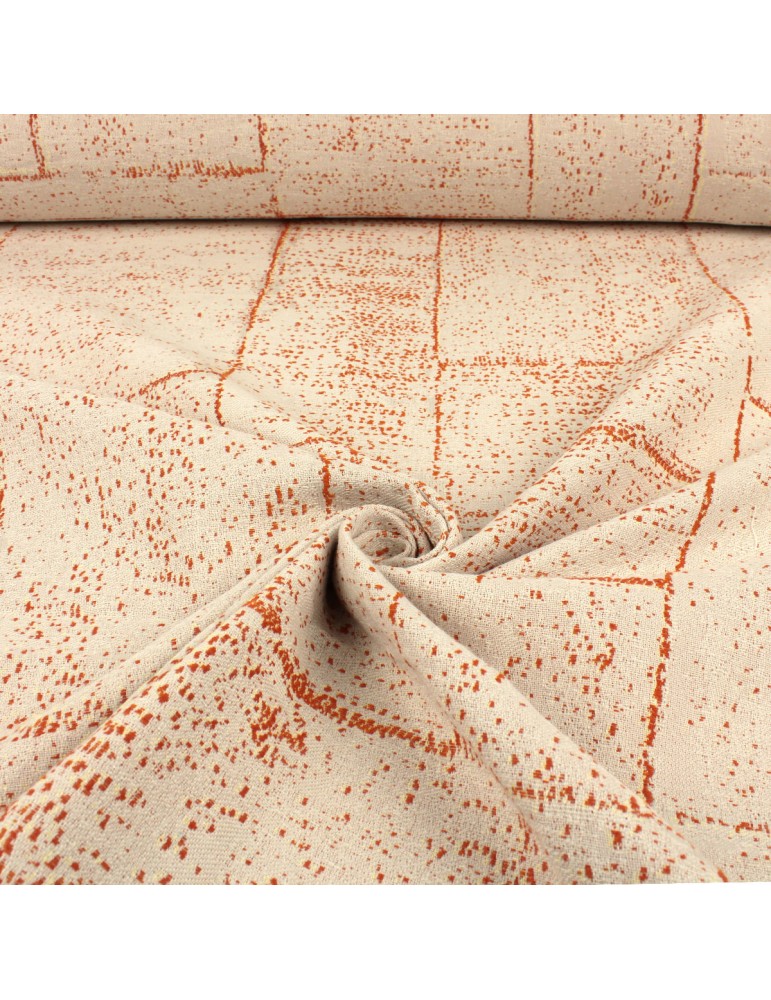 Tissu jacquard rectangles orange Tissu jacquard rectangles orange
