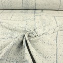 Tissu jacquard rectangles ciel