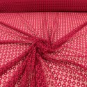 Tissu dentelle ovale rouge