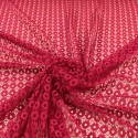 Tissu dentelle ovale rouge