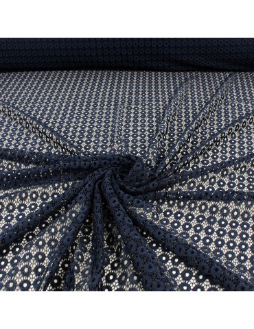 Tissu dentelle ovale marine