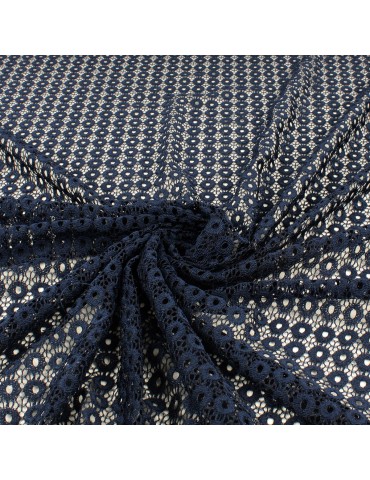 Tissu dentelle ovale marine