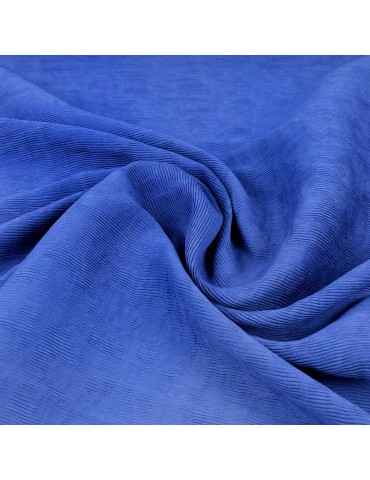 Tissu viscose/nylon plissé bleu royal