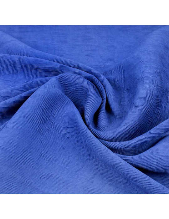 Tissu viscose/nylon plissé bleu royal