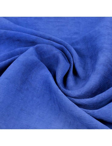 Tissu viscose/nylon plissé bleu royal