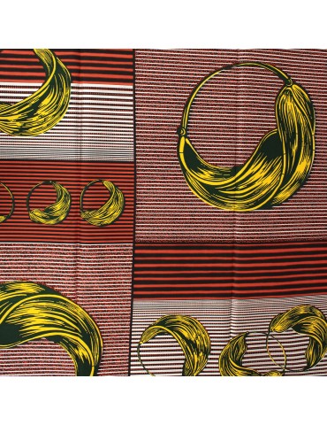 Tissu wax hollandais 100 % coton africain rouge