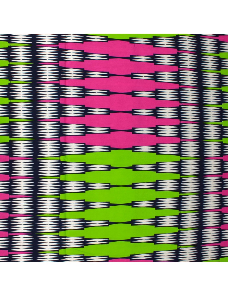 Tissu wax hollandais 100 % coton africain rose/vert Tissu wax hollandais 100 % coton africain rose/vert