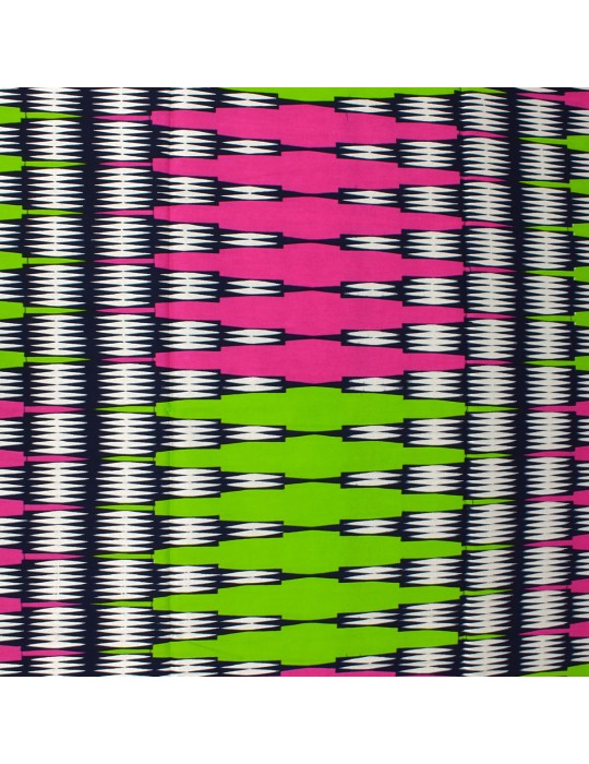 Tissu wax hollandais 100 % coton africain rose/vert