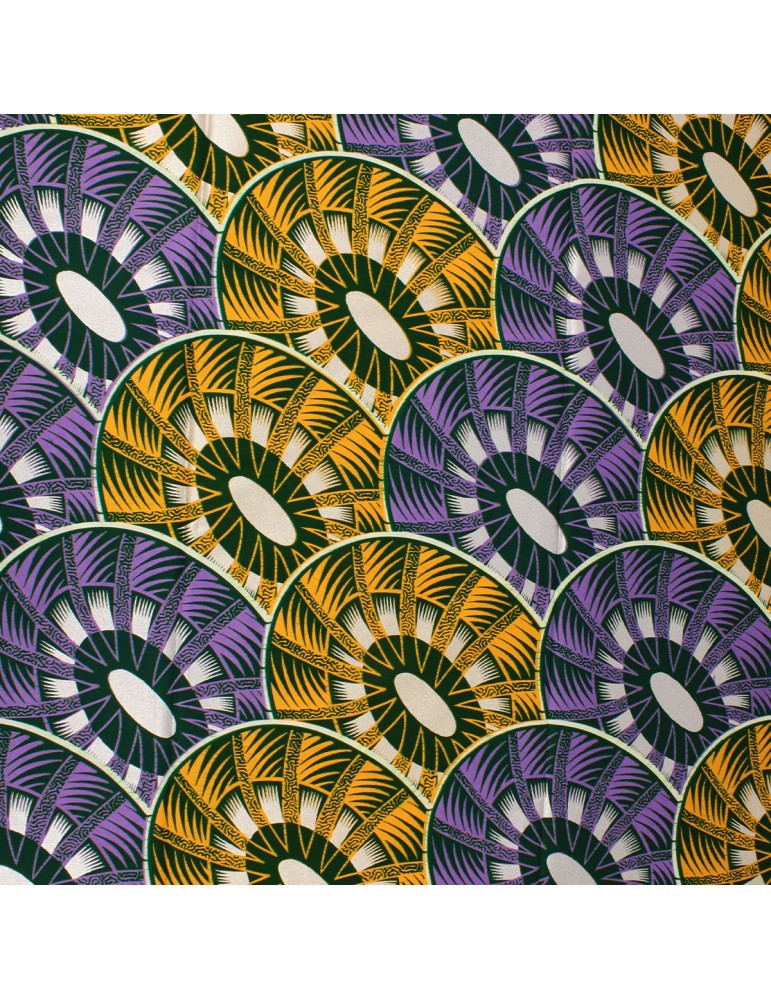 Tissu wax hollandais 100 % coton africain violet/orange Tissu wax hollandais 100 % coton africain violet/orange