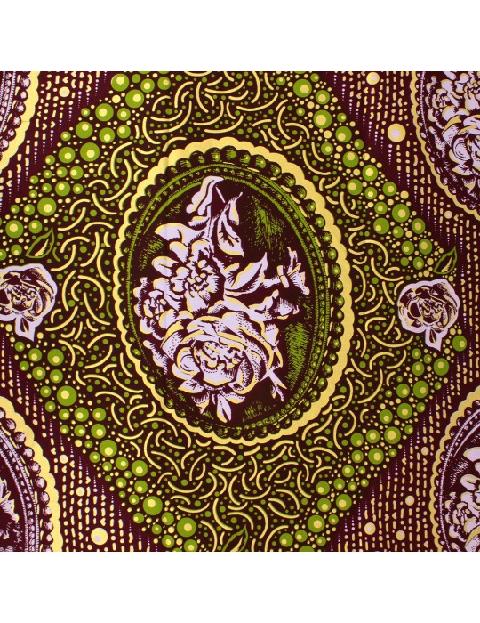 Tissu wax hollandais 100 % coton africain bordeaux