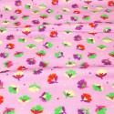 Coupon coton feuillage violet 50 x 140 cm
