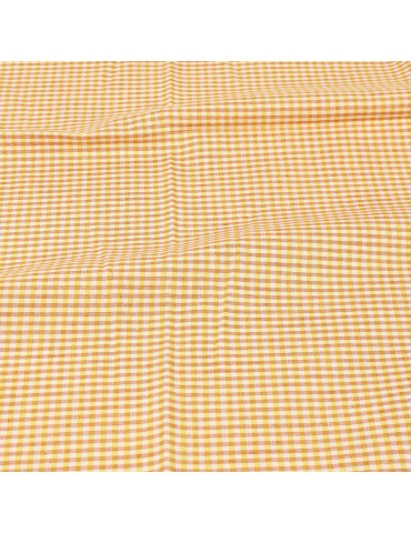 Coupon coton quadrillage jaune/rouge 50 x 140 cm