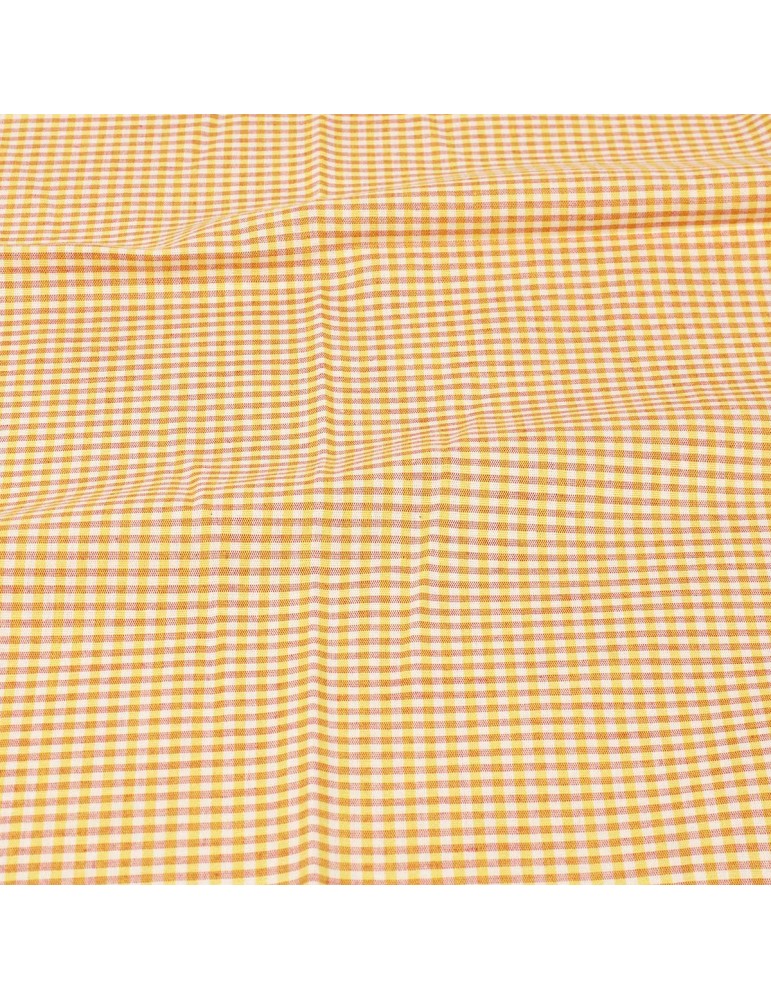 Coupon coton quadrillage jaune/rouge 50 x 140 cm