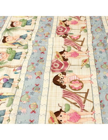 Coupon coton plage multicolore 50 x 140 cm