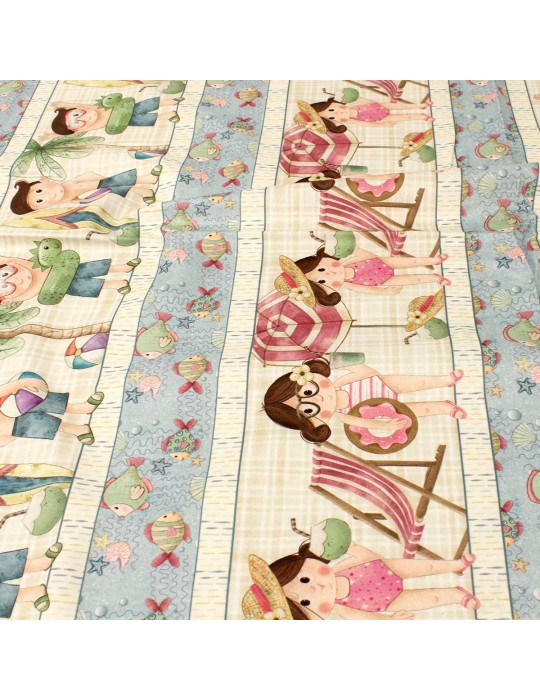 Coupon coton plage multicolore 50 x 140 cm