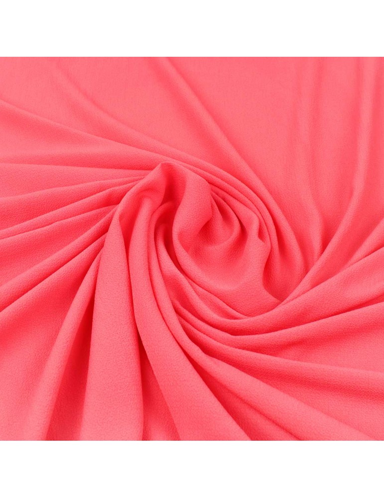 Tissu crêpe uni corail Tissu crêpe uni corail