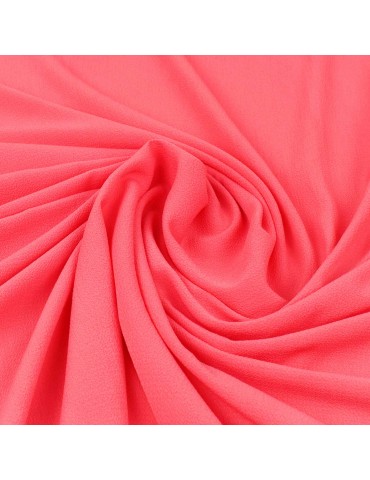 Tissu crêpe uni corail