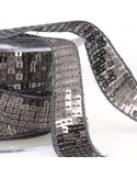Galon paillettes 22 mm gris