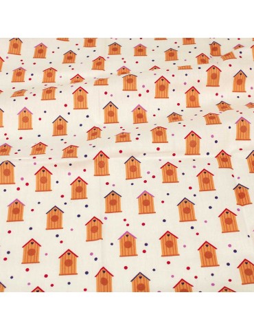Coupon patchwork nichoir blanc 42 x 50 cm