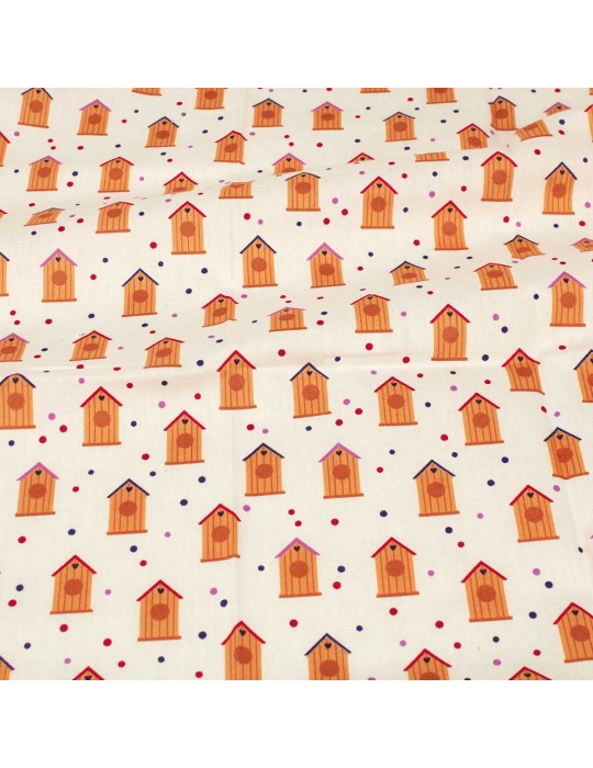 Coupon patchwork nichoir blanc 42 x 50 cm