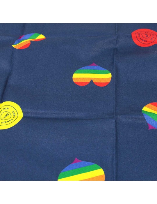 Coupon patchwork cœurs arc en ciel 45 x 50 cm
