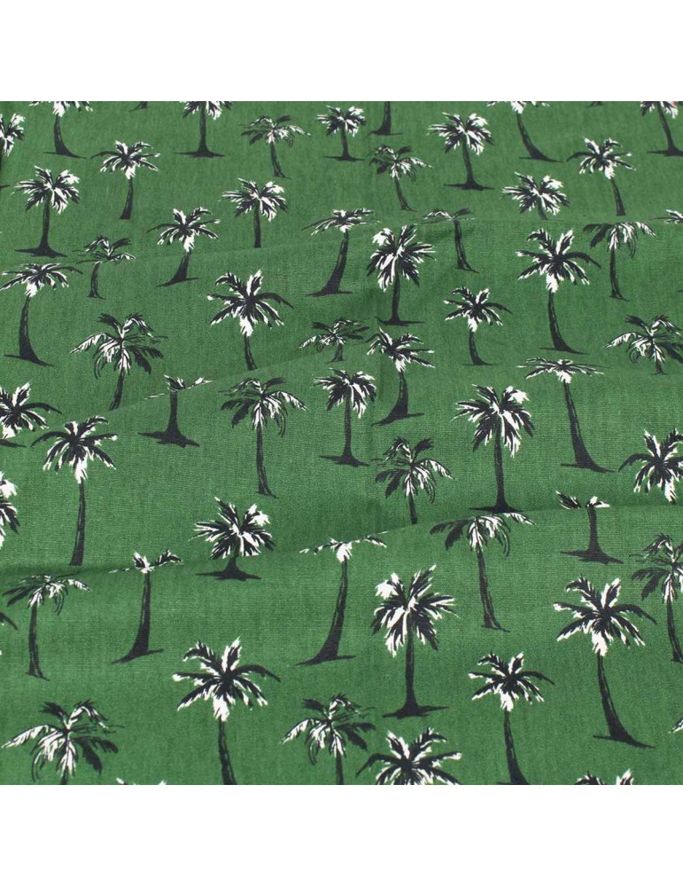 Coupon patchwork palmiers vert 45 x 50 cm Coupon patchwork palmiers vert 45 x 50 cm