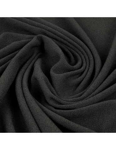 Tissu crêpe polyester/élasthanne noir