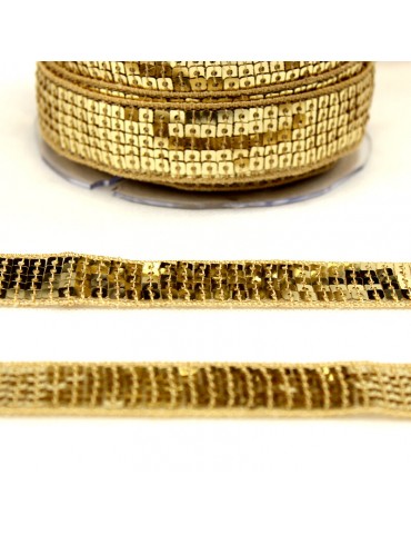Galon paillettes 22 mm doré