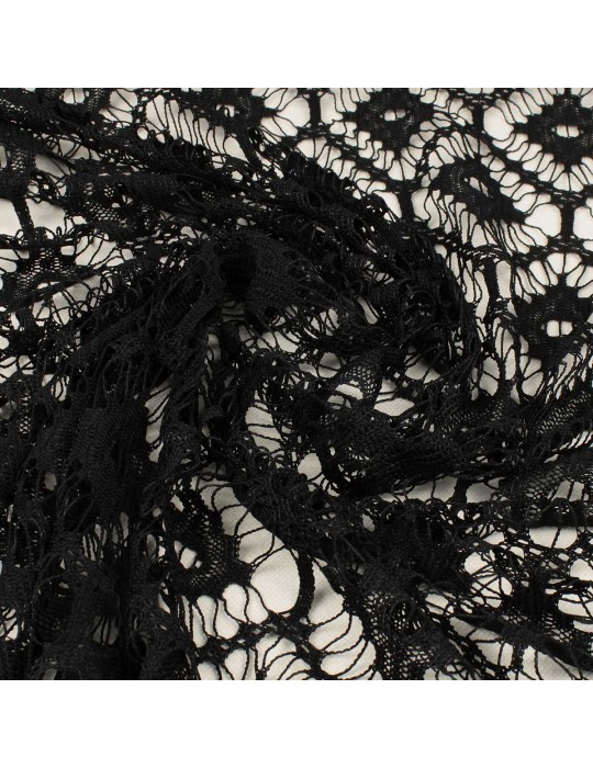 Tissu dentelle uni noir