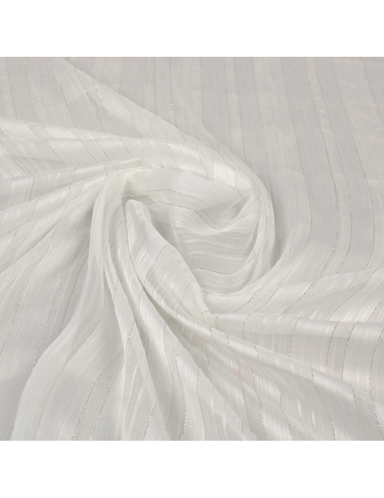 Tissu polyester argenté/blanc Tissu polyester argenté/blanc