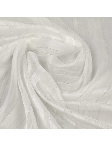 Tissu polyester argenté/blanc