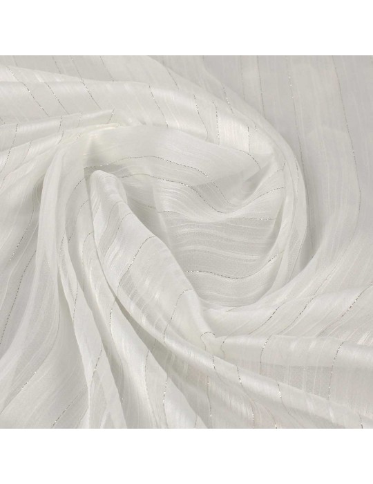 Tissu polyester argenté/blanc