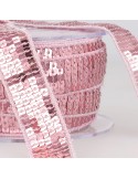 Galon paillettes 22 mm rose