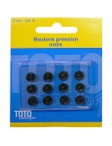 Boutons pressions métalliques noirs 7 mm