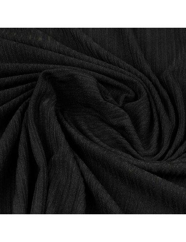 Tissu jersey côtelé uni noir