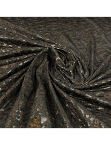 Tissu jersey imprimé noir/or