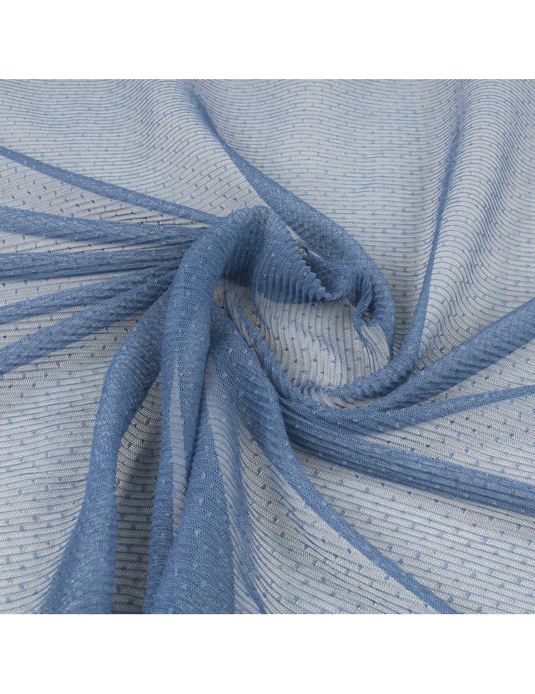 Tissu résille à mini pois indigo Tissu résille à mini pois indigo