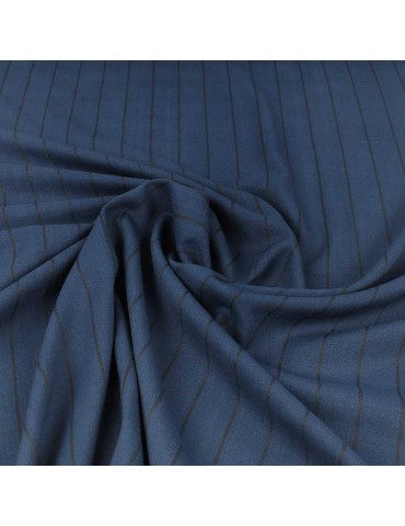 Toile d'habillement unie rayée bleu/noir