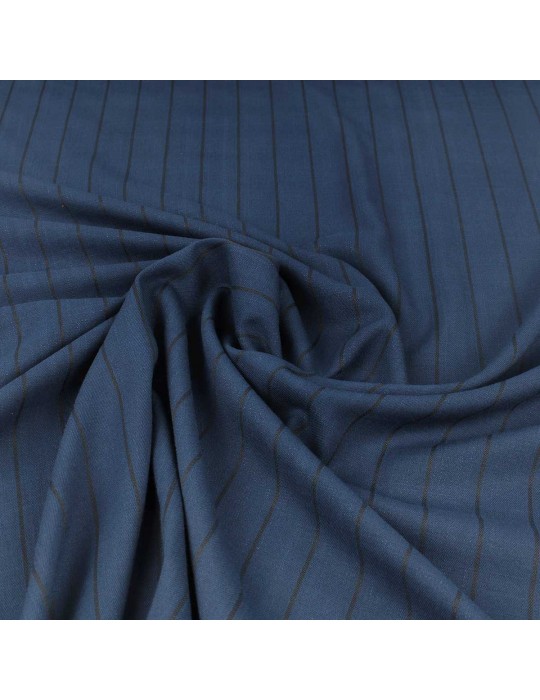 Toile d'habillement unie rayée bleu/noir