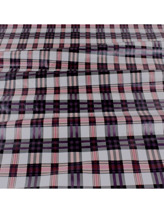 Tissu imperméable carreaux violet
